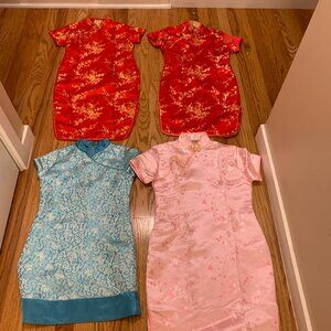 Set of 4 Kids Chinese Traditional Dresses | Cheongsam Qipao